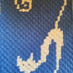 Kvačkana C2C odeja z igrivo mucko